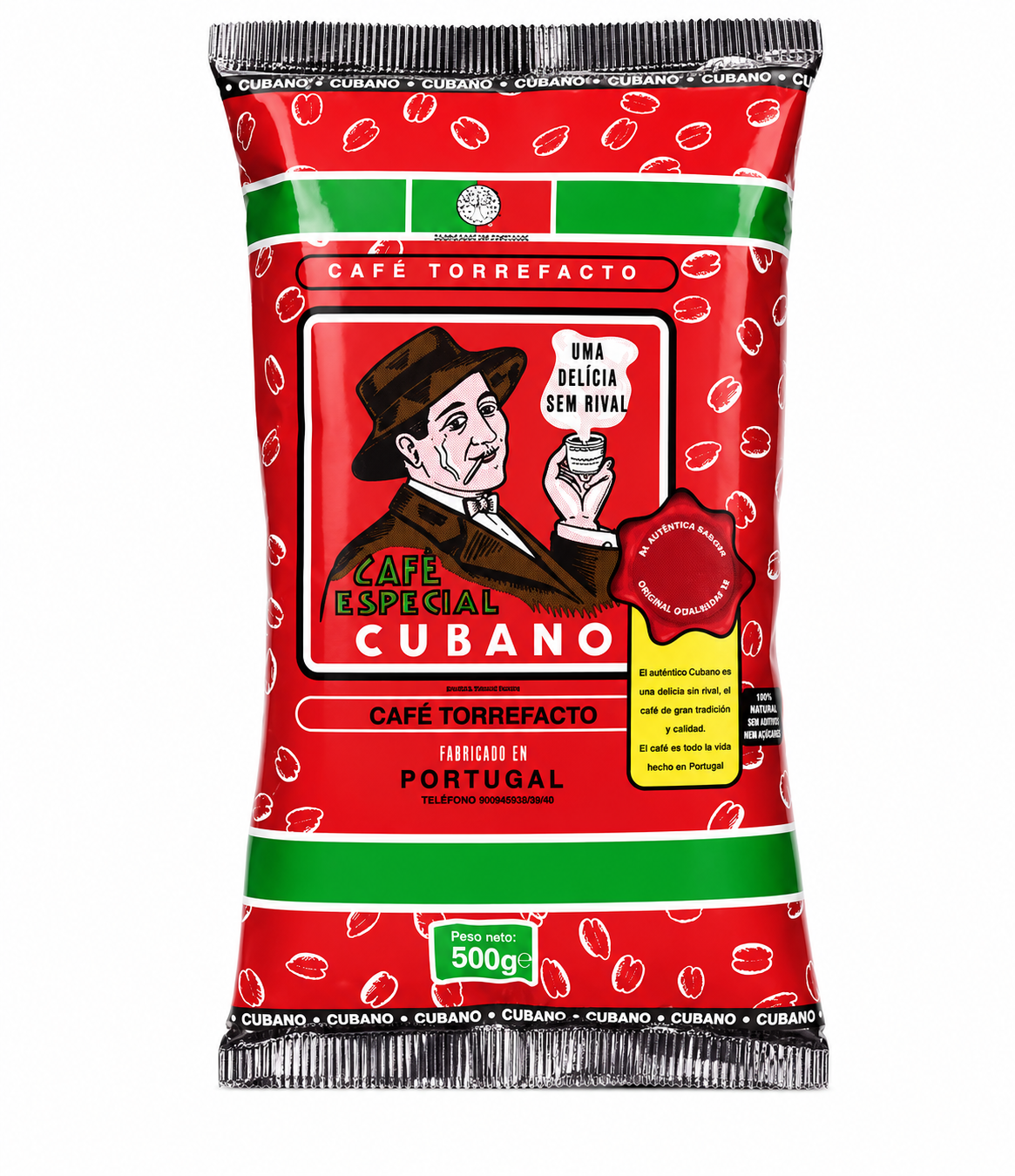 CAFE CUBANO TORREFACTO BOLSA GRANO 500g.