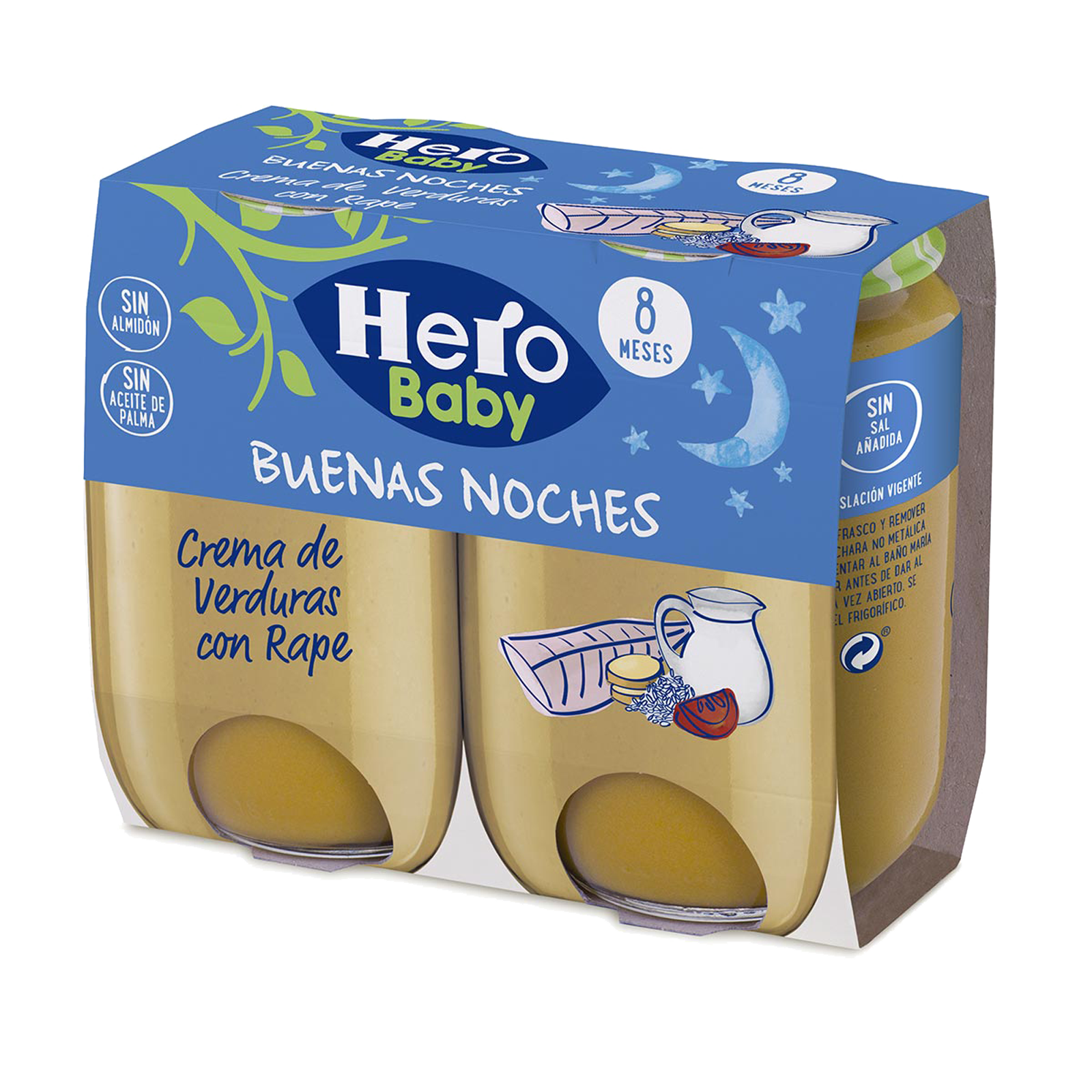 POTITO HERO VERDURA CON RAPE BUENAS NOCHES 2x190g.