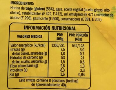 TORTILLA TRIGO IFA ELIGES PACK 8ud,320g.