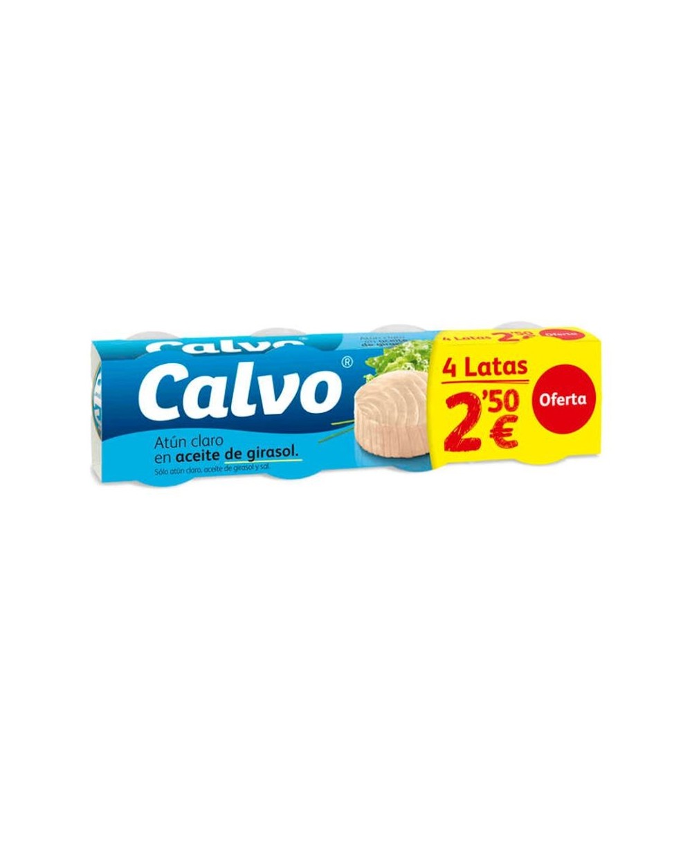 ATUN EN ACEITE DE GIRASOL CALVO 4x52g.