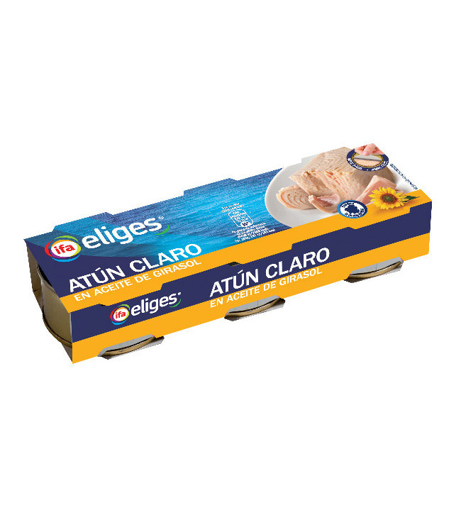 ATUN CLARO EN ACEITE DE GIRASOL IFA ELIGES 3x80gr.