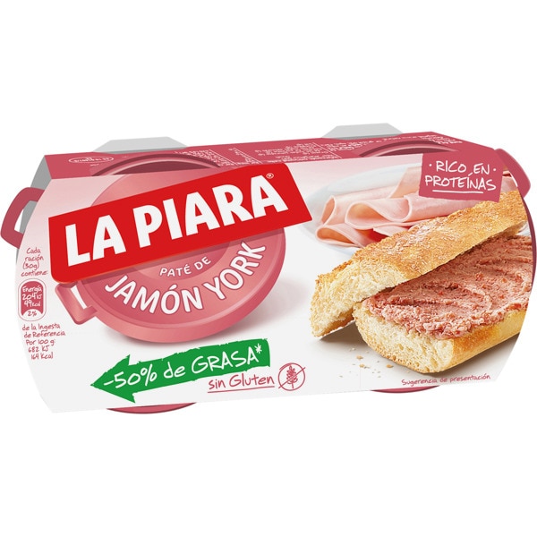 PATE PIARA JAMON YORK 2x85g.
