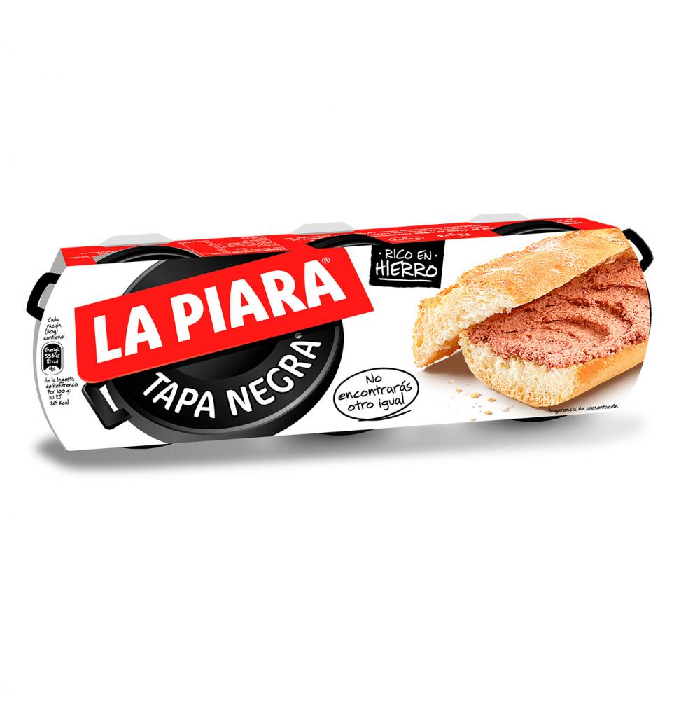 PATE PIARA HIGADO DE CERDO 3x115g. TAPA NEGRA