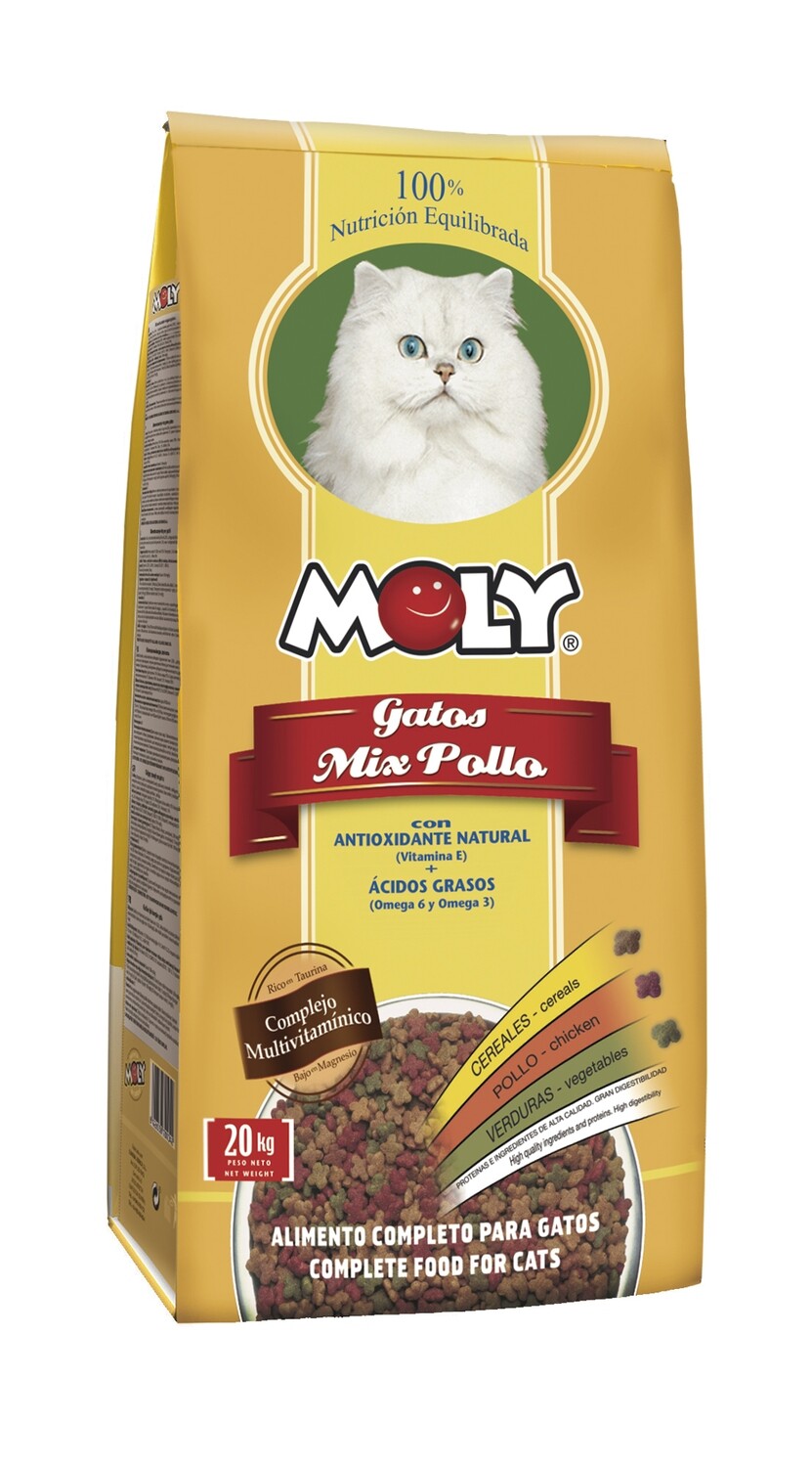 COMIDA GATO MIX POLLO MOLY 1,5 Kg.