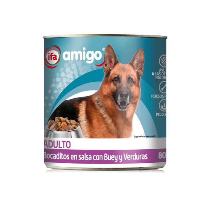 BOCADITOS PERRO BUEY Y VERDURAS IFA AMIGO 720 g.