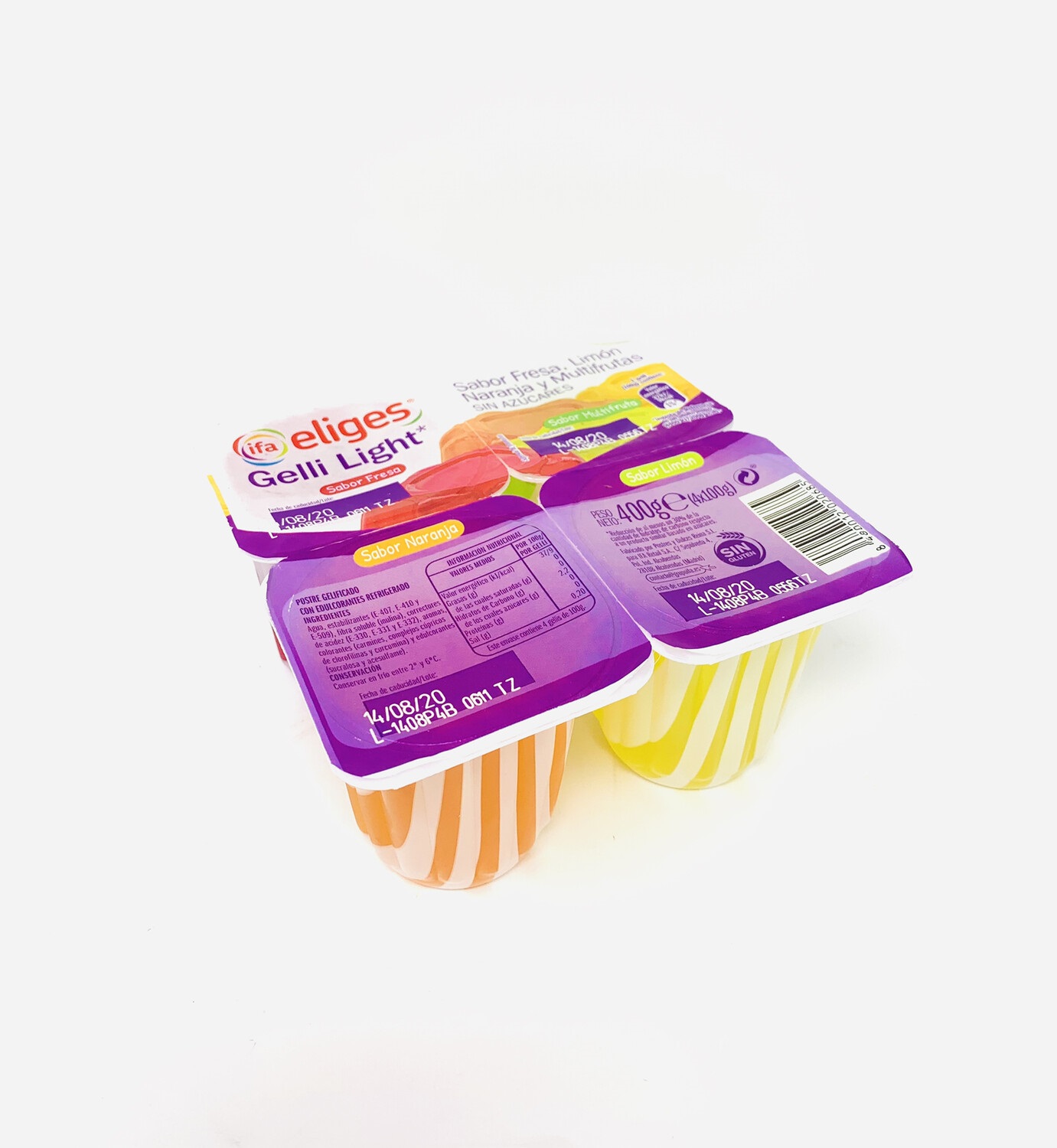 GELATINA MULTIFRUTAS LIGTH IFA ELIGES 4x100g.