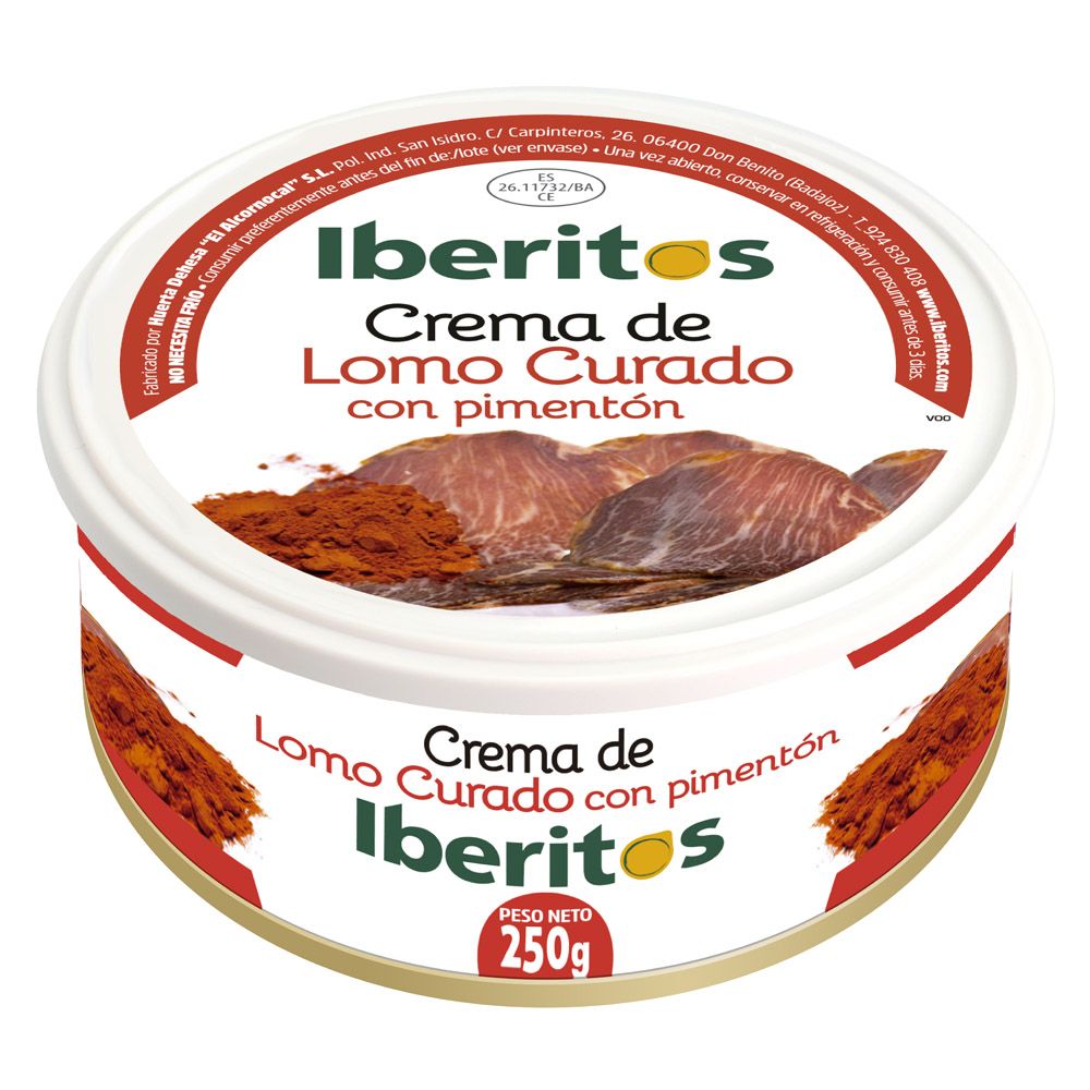 IBERITOS CREMA LOMO CURADO CON PIMENTON 250 g.