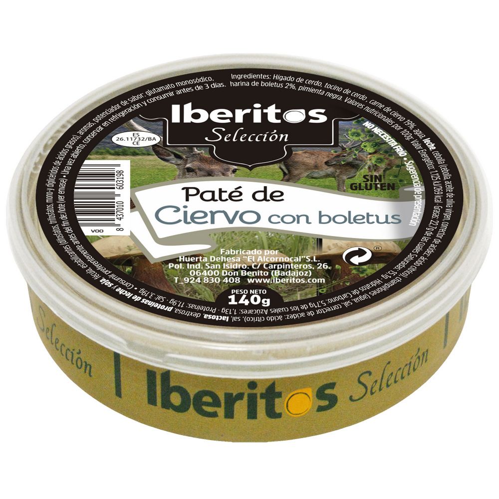 IBERITOS PATÉ DE CIERVO CON BOLETUS 140 g.