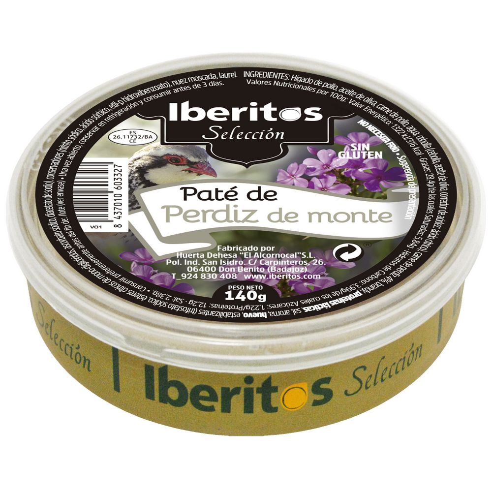 IBERITOS PATÉ DE PERDIZ DEL MONTE 140 g.