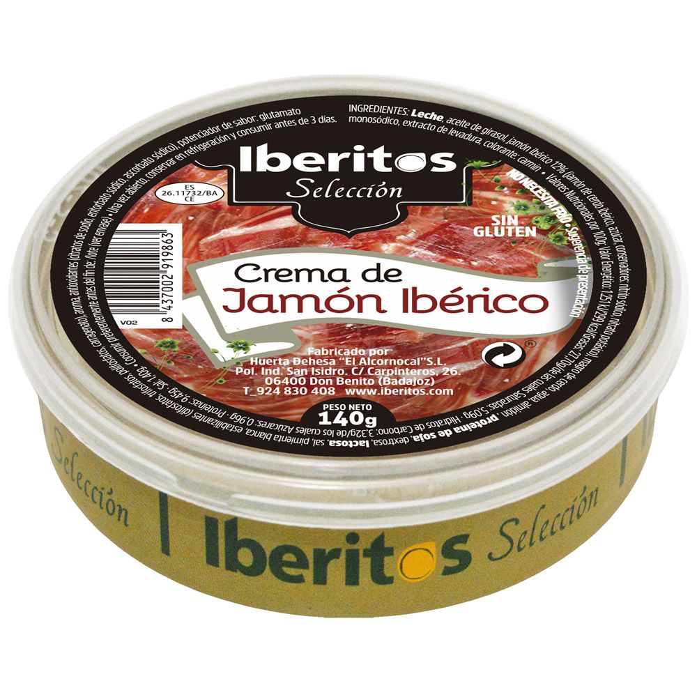 IBERITOS CREMA JAMON IBERICO 140 g.