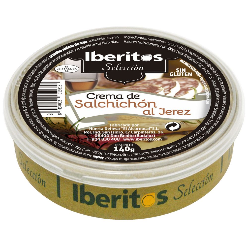 IBERITOS CREMA SALCHICHÓN AL JEREZ 140 g.