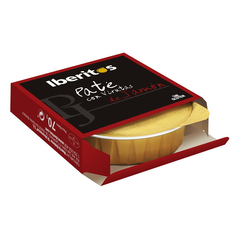 IBERITOS PATE VIRUTAS JAMON 70 g.