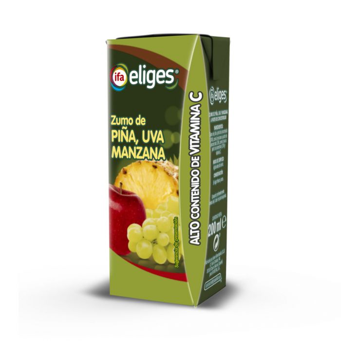 ZUMO PIÑA-UVA-MANZANA IFA ELIGES 1L.