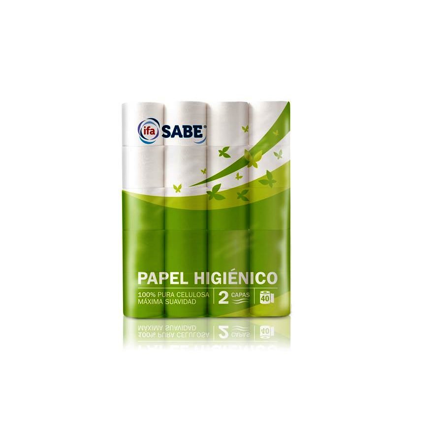 PAPEL HIGIENICO 40 ROLLOS IFA SABE 2 CAPAS (VERDE)