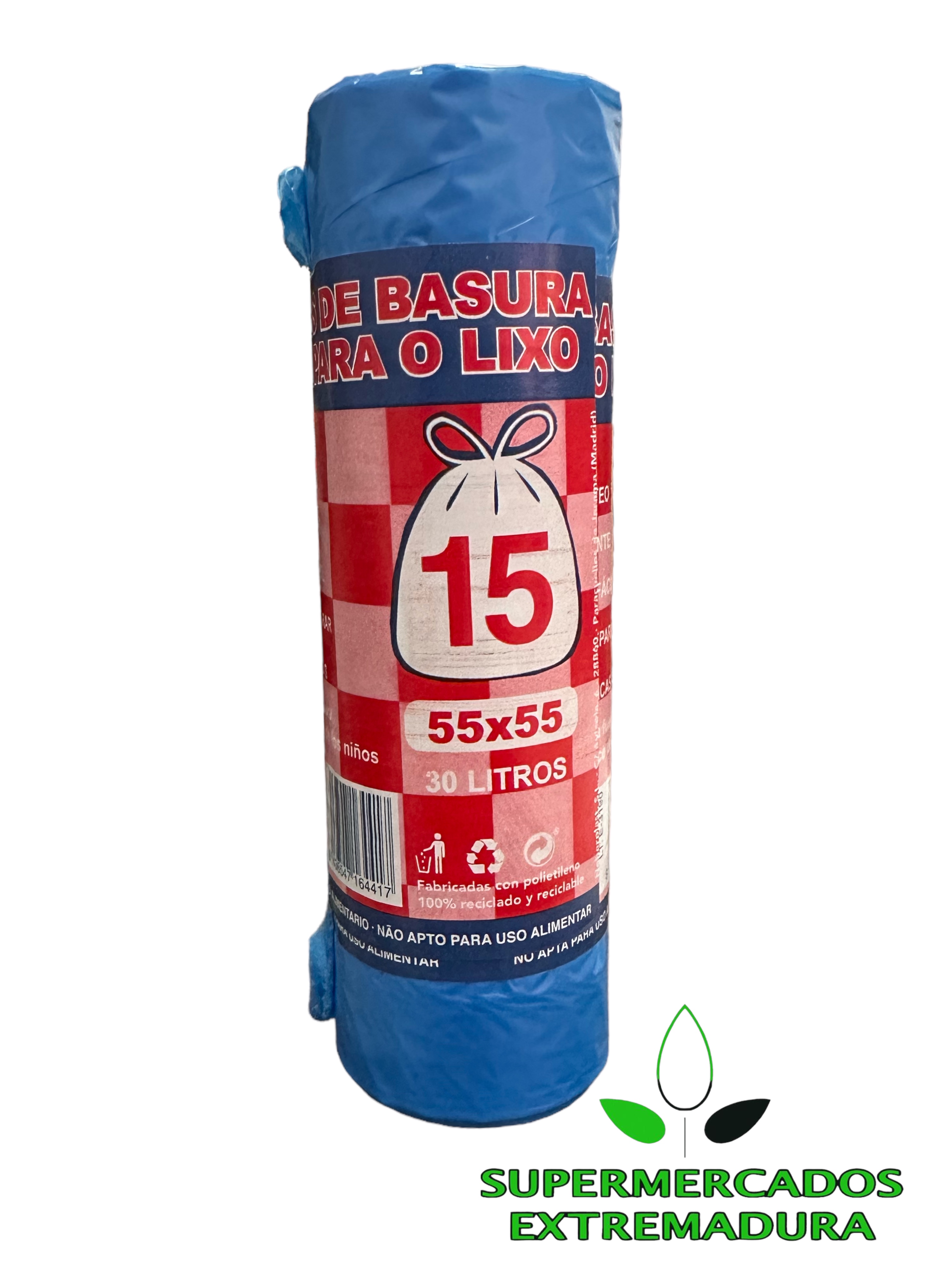 BOLSA BASURA AUTOCIERRE NOBAL 15ud. 55x55 30L.