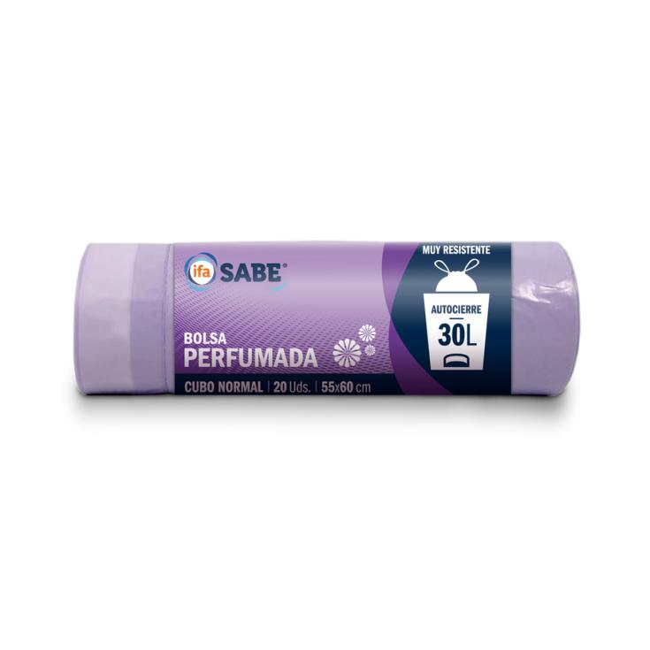 BOLSA BASURA ABRE FACIL PERFUMADA, SABE 20ud 55x60 30L.