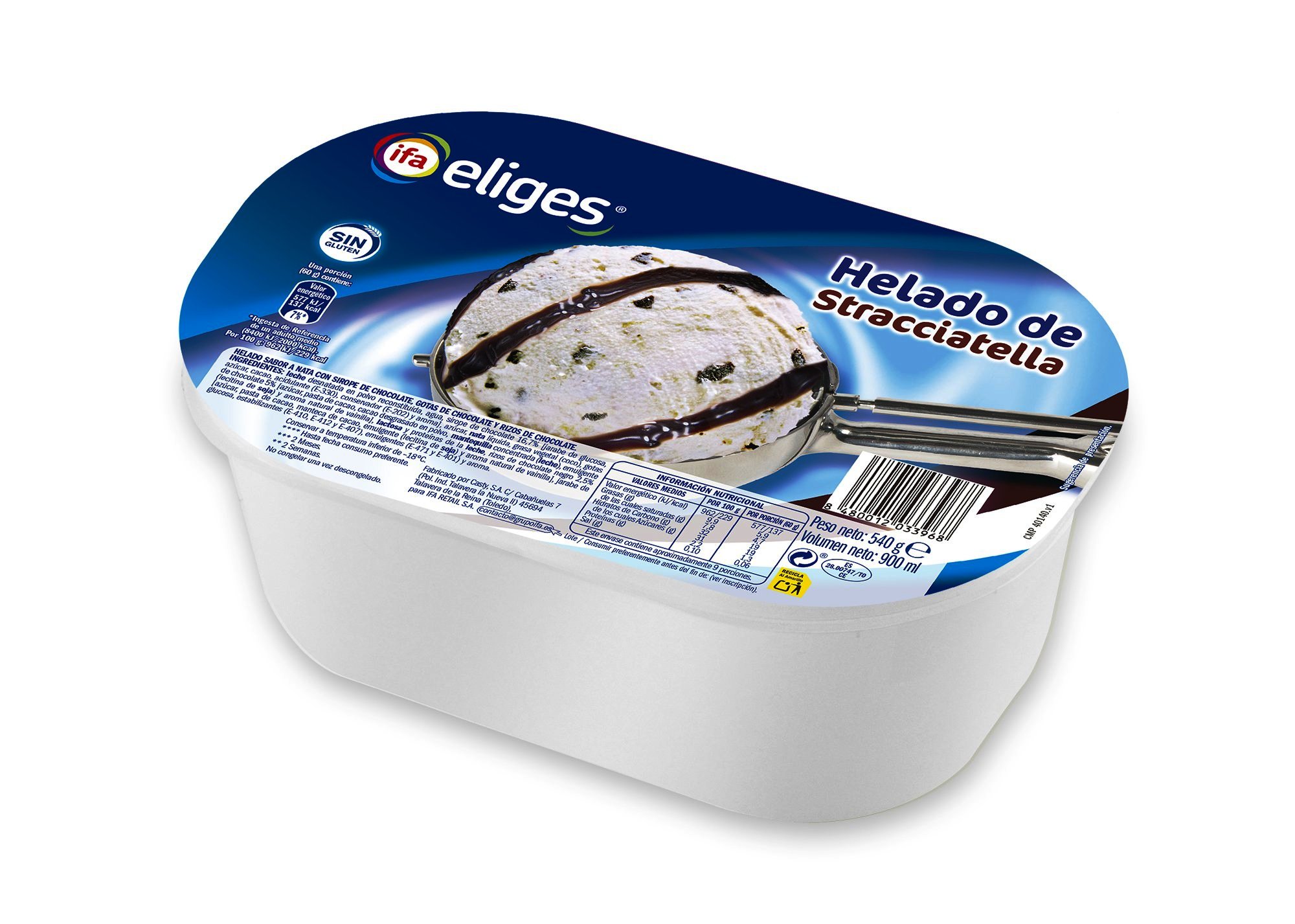 TARRINA STRACCIATELLA 900ml. IFA ELIGES