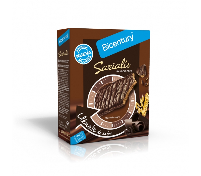 BARRITA BICENTURY SARIALIS CHOCOLATE NEGRO 6ud 120g.