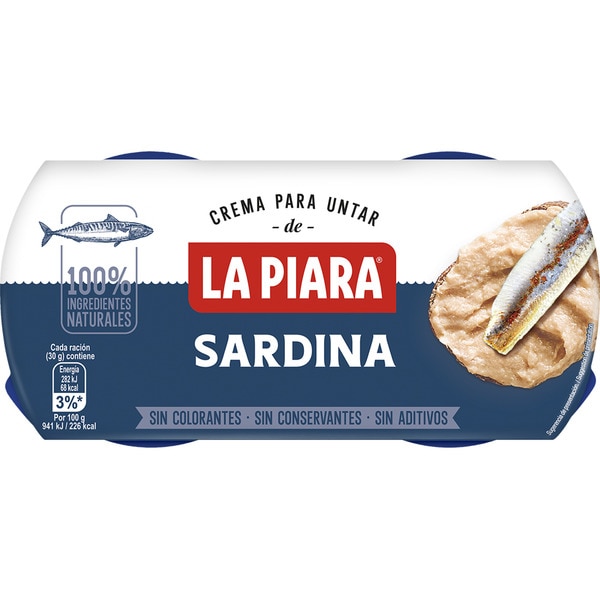 PATE PIARA SARDINA PACK 2x75g.