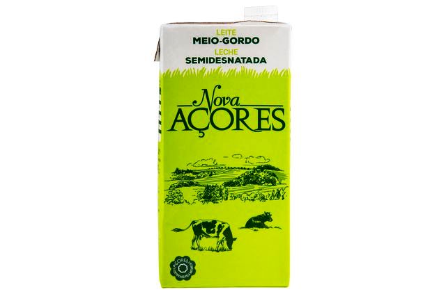 LECHE SEMIDESNATADA NOVA AÇORES BRICK 1L.