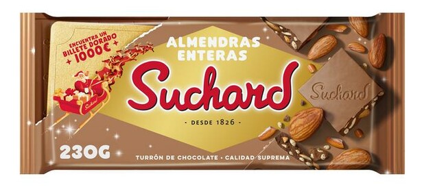 TURRON CHOCOLATE ALMENDRA SUCHARD 230g.