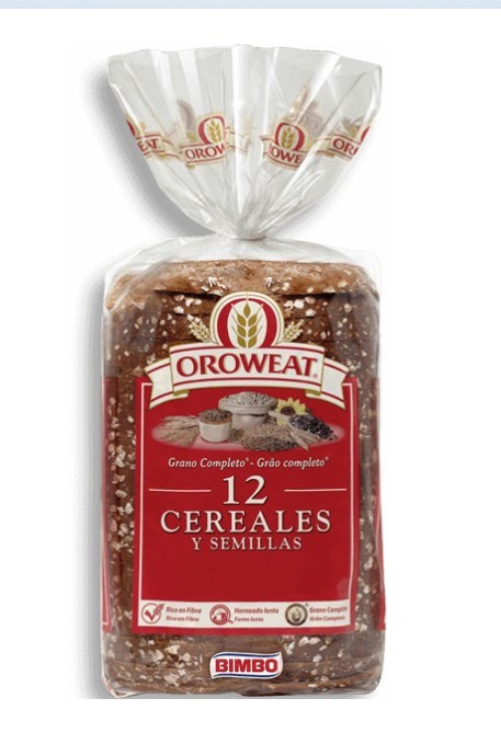 PAN MOLDE OROWEAT 12 CEREALES 550g. BIMBO