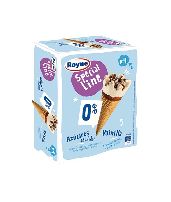 CONO VAINILLA ROYNE 0% SIN AZUCAR 4x120ml.