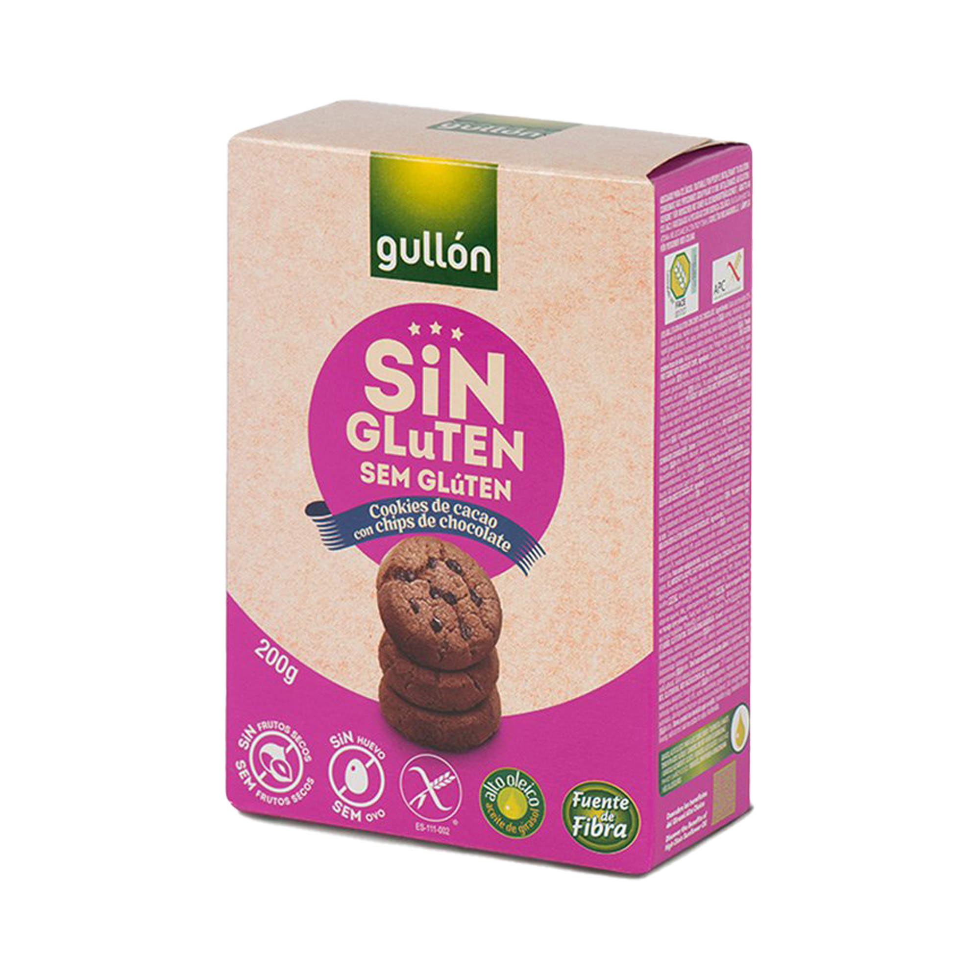 GALLETAS MINI CHOCOCHIPS SIN GLUTEN GULLON 200g.