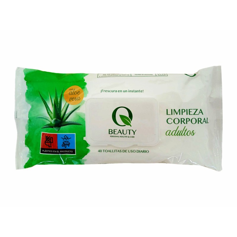 TOALLITAS ADULTO ALOE CON TAPA 40ud. BEAUTY