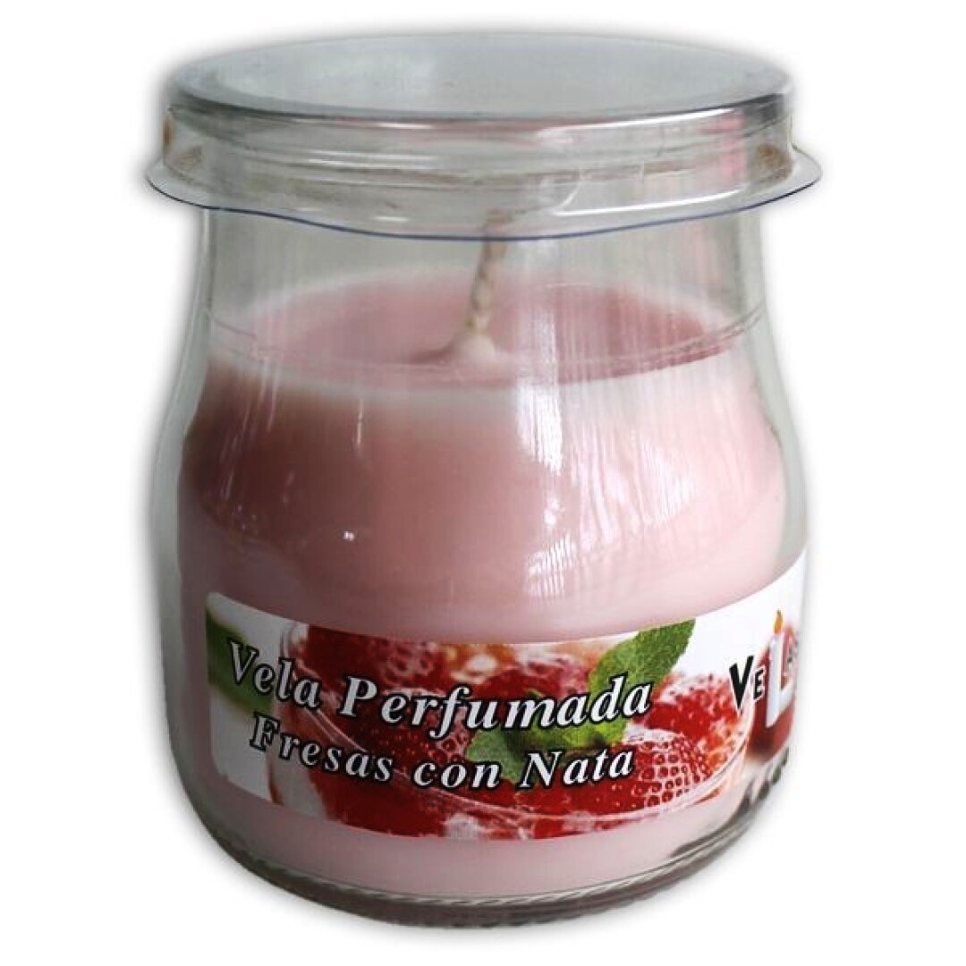 VELA PERFUMADA VASO FRESAS CON NATA VELMAR